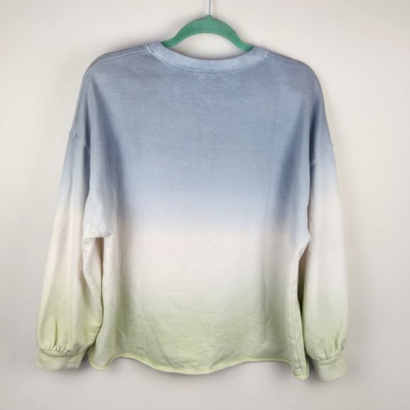 Rails Reeves Blue Mint Dip Dye Ombre Sweatshirt sz M - Picture 2 of 10